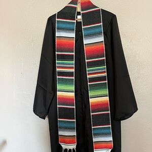 Mexican sarape style stole blank for female and male. It measures 86 inches.